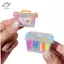 HFTOY 1 Bộ Nhà búp bê Mini di động Hộp đất sét siêu nhẹ 8 màu Mô hình Nhà búp bê Hộp cầm tay Đạo cụ trang trí Phụ kiện cảnh thu nhỏ ~