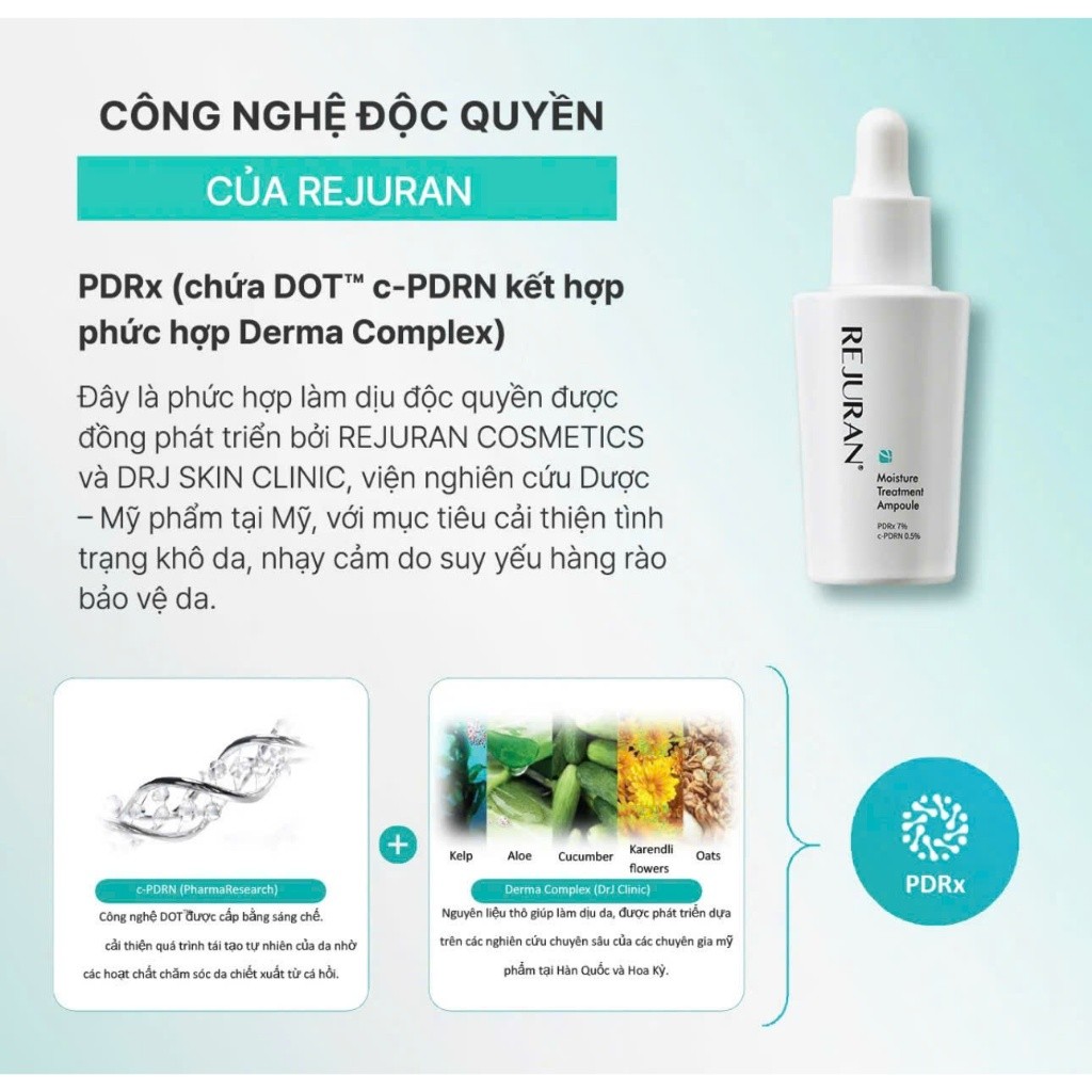 [HÀNG CÔNG TY] Rejuran Moisture Treatment Ampoule 7% c-PDRN 30ml | Dưỡng Ẩm Phục Hồi Hàng Rào Da