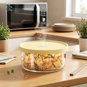 Hộp đựng thực phẩm thủy tinh Borosilicate 1000ml Hộp cơm trưa chống rò rỉ an toàn cho lò vi sóng