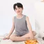 Bộ Áo Modal Trẻ Em Lớn Trẻ Em Homewear Bộ Đồ Ngủ Bé Trai Mỏng Ice Silk Cha Mẹ-Con Không Tay Bé Trai