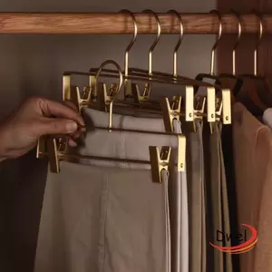 Móc Treo Quần DWEL, Móc Treo Quần Áo Không Dấu Vết Vàng / Mảnh, Hợp Kim Nhôm Chất Lượng Chống Ăn Mòn Chống Trơn Trượt Giá Phơi Quần Áo