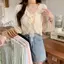 Áo dệt kim IAPPORTUNIA, Áo len dệt kim buộc dây chống nắng, Áo khoác mỏng mỏng dài tay bằng vải Polyester dành cho nữ