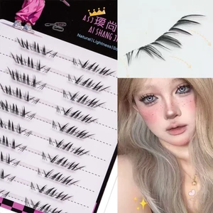 Fox Style Hai Lớp Lông Mi Dưới Tự Nhiên Dày Xoăn Đen Sợi Tổng Hợp C Uốn 5-7mm Chống Thấm Nước