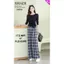 58805 Phong cách mới Mori Thời trang nữ dáng ôm hơn có dây buộc ba phần tư tay áo phù hợp với quần kẻ sọc Bộ đồ hai mảnh