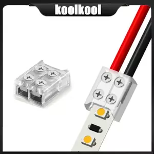 Kool 12 Cái Đầu Nối Góc LED Với Vít Cố Định Dải Đèn Kết Nối Thiết Bị Đầu Cuối Dải LED Khóa 2Pin Dải Ánh Sáng Fi