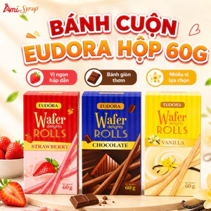 Bánh Cuộn Eudora Hộp 60g, Snack Ngọt Ngào Giòn Tan, Nhân Kem Đủ Vị, Thơm Ngon Khó Cưỡng