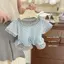 Bé gái (80-120) Mùa hè Phong cách mới Áo thun chấm bi giả hai mảnh thời trang + Quần loe