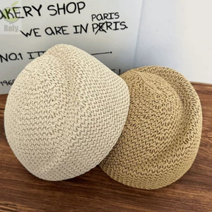 Mũ nồi nữ ROLY, Vải mỏng thoáng khí Thiết kế nhẹ Mũ lưỡi vịt, Phụ kiện thời trang Cấu trúc hình Vương miện có cấu trúc Kết cấu đan mềm Mũ hộp thuốc mùa xuân hè
