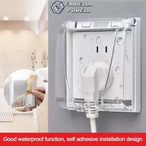 Hộp chống nước ổ cắm FANIELLAPOWELL, Vỏ bảo vệ công tắc loại 86 tự dính, Nguồn cung cấp ổ cắm bảo vệ bằng nhựa treo tường