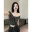 Áo thun ngắn tay sọc màu xám phong cách Hot Girl Summer Slim @