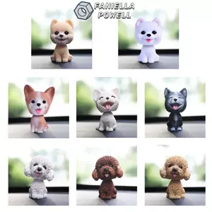 FANIELLAPOWELL 1 Cái gật đầu cho chó con Đồ chơi xoay xe Vinyl dễ thương