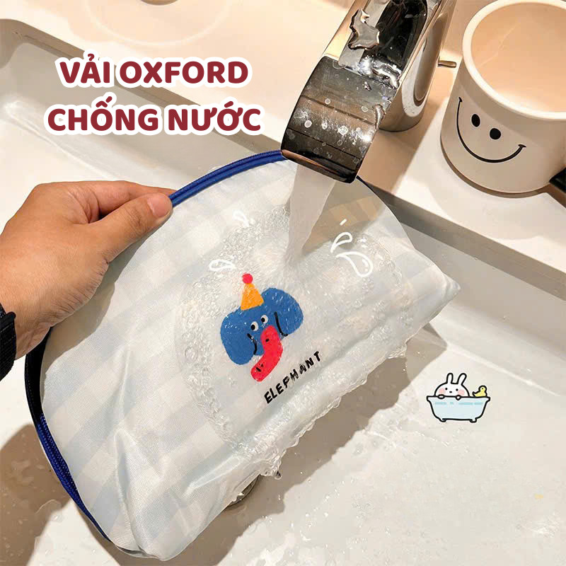 Túi Đựng Đồ Lót Hoạt Hình Dễ Thương HOMIE, Túi Thiết Kế Mở Rộng 3 Ngăn Tiện Lợi, Dung Tích Lớn