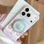 Giá đỡ gương từ tính Gấu Bánh quy mềm mờ cho iPhone 17 Pro Max 16 15 14 Vỏ bảo vệ chống sốc