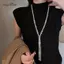 AqToCna Hai Lớp Mô Phỏng Ngọc Trai Trang Sức Dài Nelace Nữ Cổ Điển Hạt Dây Xích Nelaces & Mặt Dây Quà Tặng Mỹ AqToCna