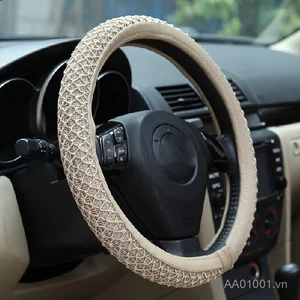 2015 Phong Cách Mới Ice Silk Da Vô Lăng Bao Bọc Vô Lăng Ô Tô Bao Da Mùa Hè Thoáng Khí Da Tay Cầm Ô Tô RVWY
