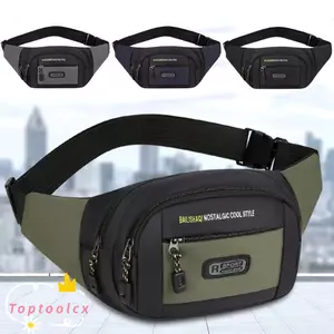 Túi đựng điện thoại di động thể thao TOPTOOLCX, Túi thắt lưng nam dung tích lớn, Ví thu ngân doanh nghiệp Túi đeo ngực nhiều lớp chống trộm