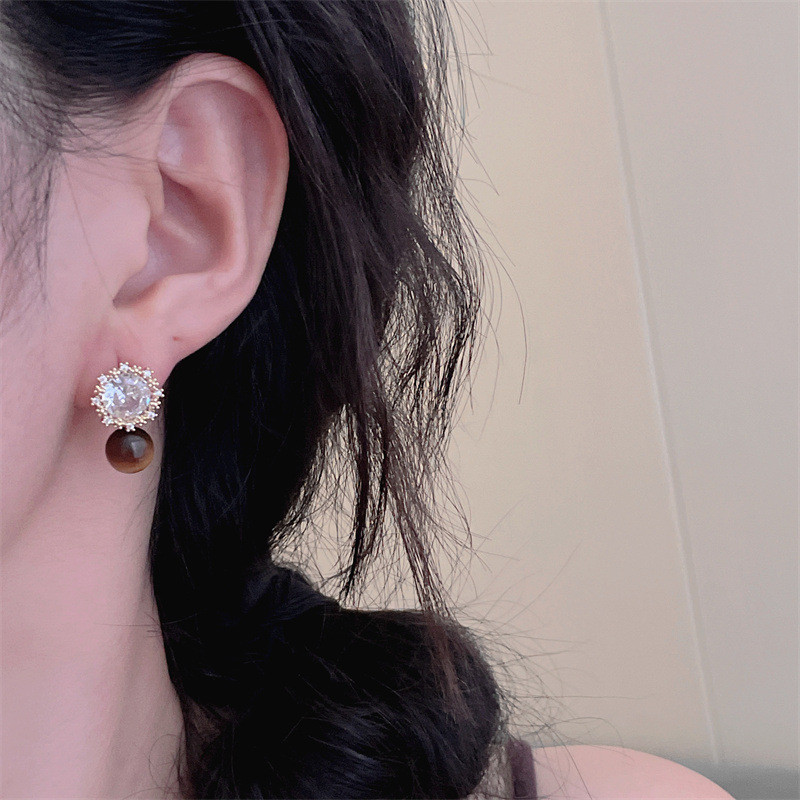 Bông tai ngọc trai Zircon mới thời trang