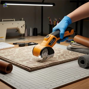 Máy cắt quay điện Máy cắt vải cầm tay Thảm da Tông đơ hợp kim có thể sạc lại Công cụ may DIY