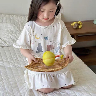 Váy ngủ bé gái dễ thương - đồ mặc nhà trẻ em mỏng nhẹ họa tiết hoạt hình thoáng mát mùa hè