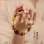 Ban Đầu Sinh Thái Trắng Bồ Đề Gốc Vòng Tay Duobao Wufu Mèo Móng Vuốt Dễ Thương Wenwan Nam Nữ Phong Cách Cặp Đôi Vòng Tròn Đơn Hạt Vòng Tay 6.21