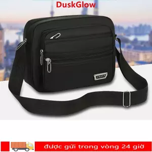 Túi đeo vai DUSKGLOW, Túi đeo chéo nam Nylon hình chữ nhật, Đen nâu xanh xanh lá cây lớn Satchel nam