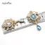 AqToCna 32 * 60MM cho kim cương giả Nút tóc Manualidades Phụ kiện Diy Flat ba Trâm cài Phụ kiện trang sức AqToCna