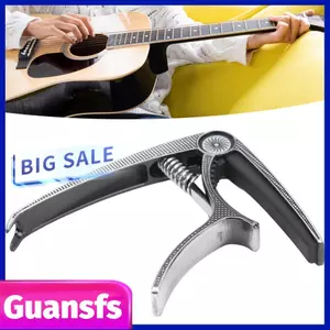 Guansfs Capo Guitar điện Acoustic Bộ kích hoạt kim loại cường độ cao để biểu diễn Nghệ sĩ guitar dễ vận hành (Bạc)