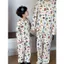 Bộ đồ ngủ gạc hai lớp thoáng khí dành cho trẻ em Áo Cardigan dài tay dành cho cha mẹ và con cái