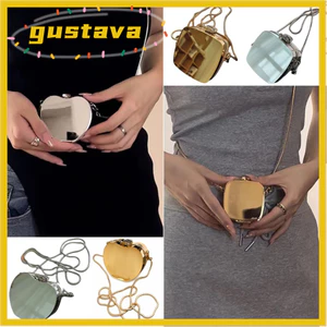 Túi dạ hội GUSTAVA, Dây chuyền kim loại Túi dây chuyền kim loại đa hình, Vàng sáng tạo Mặt gương bạc Đạo cụ chụp ảnh Túi Mini Tiệc tối