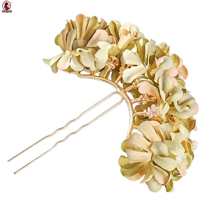 Phong Cách Cổ Hoa Lụa Chín Lỗ Lược Tóc Kẹp Tóc Nhẹ Updo Tạo Kiểu Trang Trí Cho Lễ Hội Hanfu Chụp Ảnh