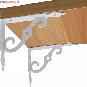 COCODECOVED 2 Chiếc Giá Đỡ, Nẹp Góc Dày Nổi, Hình Tam Giác Sắt Đen / Trắng Hình Chữ L Kệ Hỗ Trợ Treo Tường