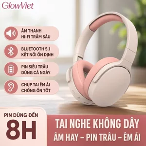 Tai Nghe Bluetooth Chụp Tai Không Dây HiFi Bass Sâu Chống Ồn Pin Lâu Gập Gọn Thẻ Nhớ