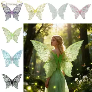 EDIWANY Đôi Cánh Thiên Thần, Đôi Cánh Cổ Tích Organza Lấp Lánh, Đầm Ngộ nghĩnh Công Chúa Cánh Thiên Thần Tiên Cosplay Cánh Đạo Cụ Dự Tiệc