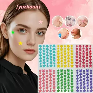 200 / 400 CÁI Miếng dán Hỗ trợ giảm mụn kết hợp đầy màu sắc Loại trái tim ngôi sao Pimple Stier PE Kem che khuyết điểm da mặt Miếng dán che khuyết điểm mụn