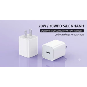 Củ sạc điện thoại 20W BL140 Không Nóng Máy, An Toàn Tuyệt Đối Cho iPhone & Android