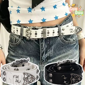 1-2 Chiếc Thắt Lưng Khóa Kim Loại Khắc Gothic - Thời Trang, Hip Hop, Punk - Dây Thắt Lưng Trang Trí Đinh Tán - Dành Cho Nam Nữ Mặc Hàng Ngày - Thắt Lưng Da PU Có Thể Điều Chỉnh / Giao Hàng Miễn Phí