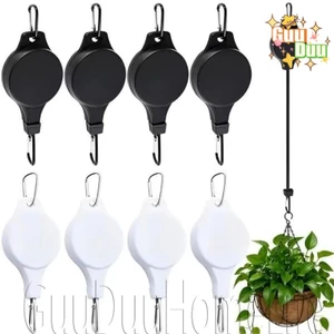 Móc treo trong chậu có thể thu vào - Móc treo giỏ hoa - Móc treo kéo xuống có thể điều chỉnh - Móc treo thức ăn cho chim - Công cụ trang trí sắp xếp trần ban công / Giao hàng miễn phí