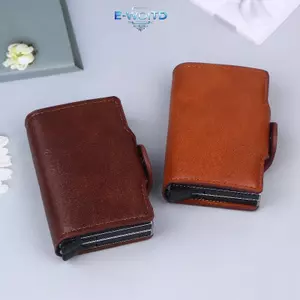 E-WOITD Dung Tích Lớn Hai Lớp ID Thẻ Tín Dụng Chống Rfid Áo Bảo Vệ Ví Ma Thuật Cho Nam Sợi Carbon Chủ Thẻ Trường Hợp E-WOITD