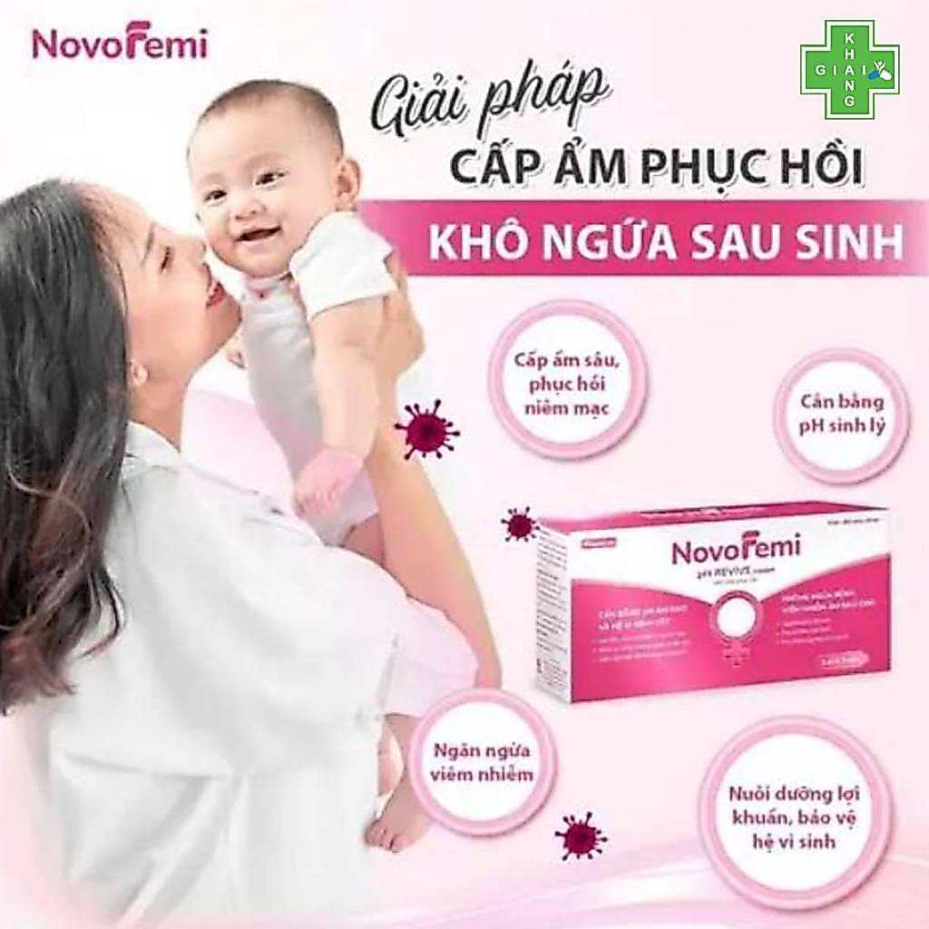 [CHE TÊN SP] Viên đặt ngừa viêm, giúp se khít, phục hồi pH NovoFemi hồng (Hộp 14 viên)  *Khách mua 7v là không có hộp
