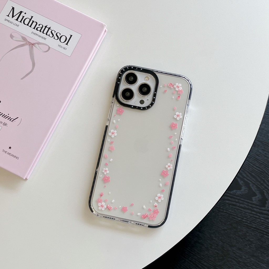 CAPASHIP Đáng Yêu Màu Hồng Anh Đào Hoa Nơ Mèo Mềm Vỏ Tương Thích Cho iPhone 17 Pro Max Air Plus 16 / 15 / 14 / 13 / 12 / 11 / XR / X / XS / SE / 8 / 7 / 6