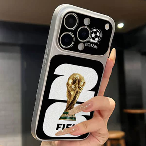 iPhone case Leather texture electroplating style Hercules Cup pattern iPhone 17 16 15 14 13 12 11 Pro Max Plus Max