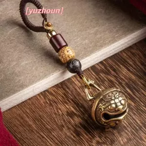 Mặt dây chuyền móc khóa xe hơi chuông hợp kim cổ điển, Vòng chìa khóa thủ công chuông gió lấp lánh, Quà tặng nhỏ sáng tạo cá tính dành cho nam và nữ.