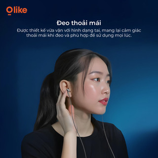 Olike E100C Tai Nghe Có Dây Type C Nhét Tai Chống Ồn Âm Bass Cho iPhone OPPO Xiaomi Samsung Laptop Tablet