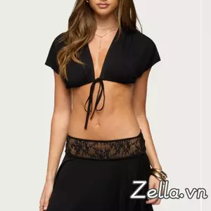 Áo Crop top không lưng buộc trước cho nữ hàng ngày
