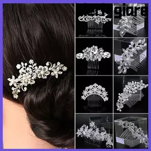 MERIGGIARE Phù Dâu Kẹp Tóc Phụ Kiện Tóc Pha Lê Diamante Lá Hoa Ngọc Trai Kẹp Tóc