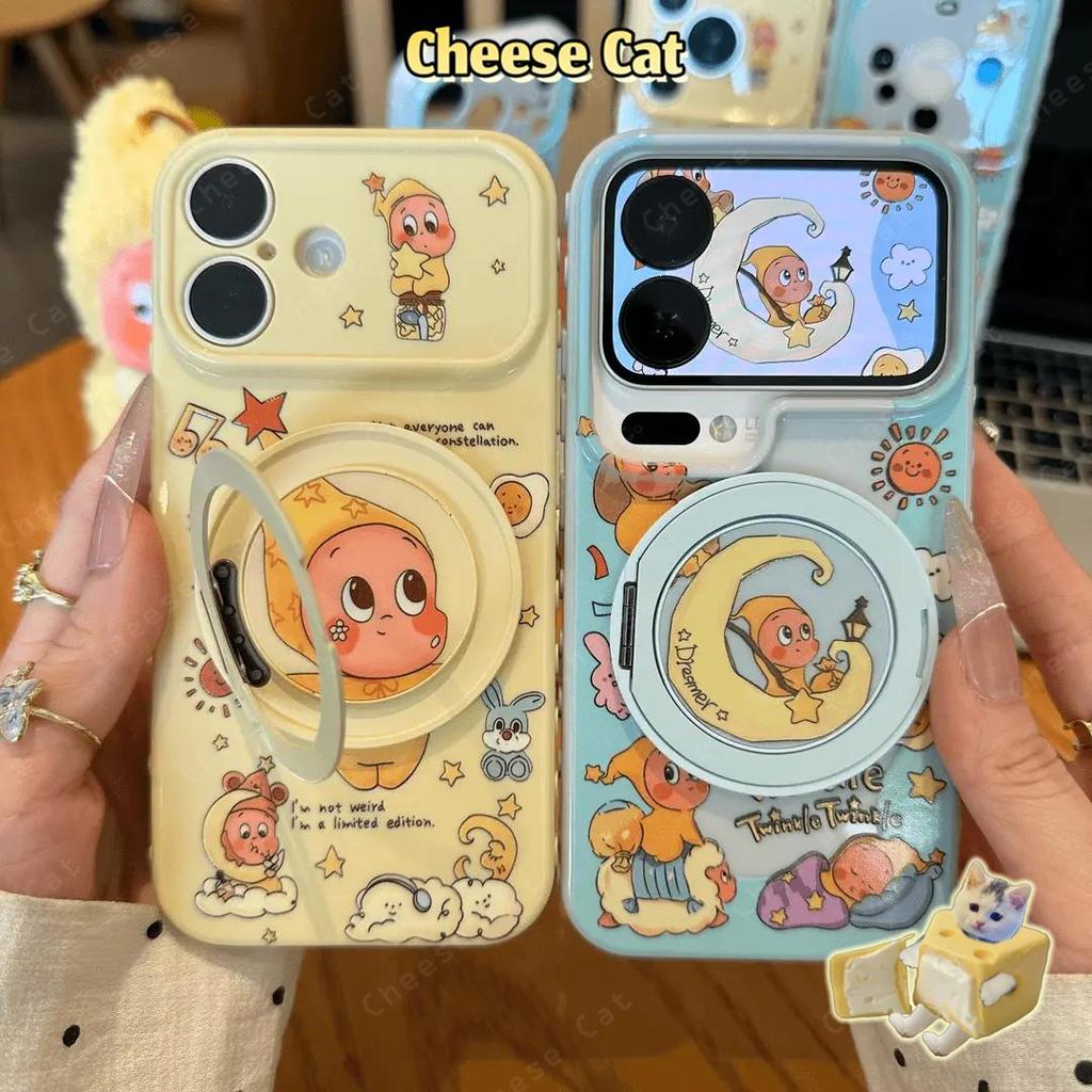 Twinkle Ốp điện thoại đứng kim loại xoay hình ngôi sao dễ thương cho iPhone 11 12 13 14 15 Plus 16 17 Pro Max 17 Air