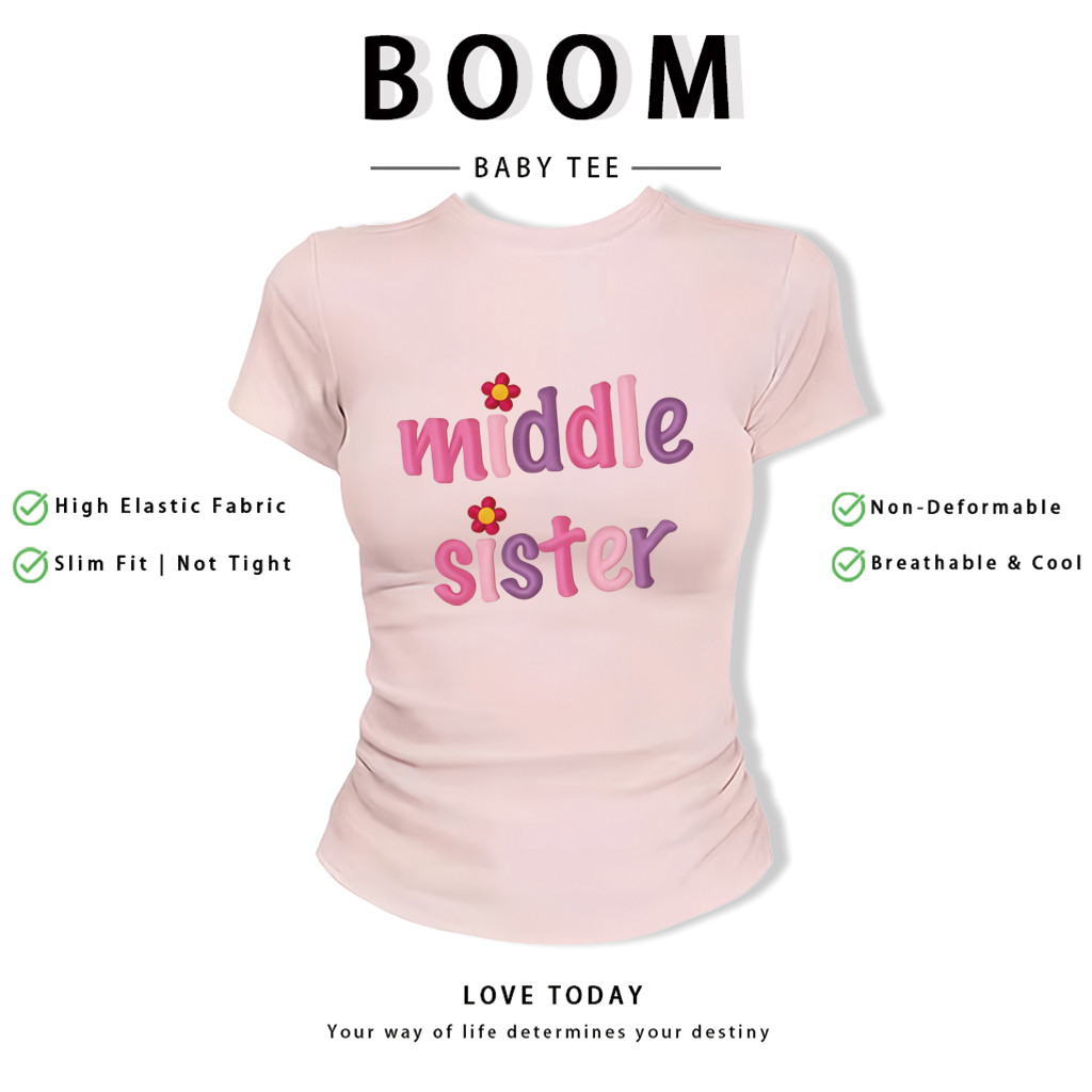 BOOM Áo Baby Tee Nữ Cotton Ôm Body-Áo Thun Ngắn Tay Y2K In Hình PhongCách Mùa Hè, Cổ Tròn Hàng Đầucách hàn quốc phong589