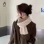 Khăn quàng cổ đan chéo ngắn thu đông màu Khăn quàng cổ mùa đông ấm áp Ne mềm mại Khăn quàng cổ thiên cho nữ ngắn chống gió Mới