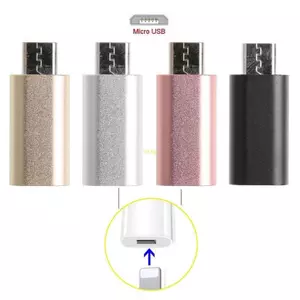 Btsg 8Pin Nữ Sang Micro USB Nam Bộ Chuyển Đổi Sạc Nhôm