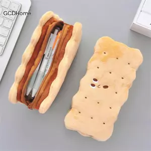 GCDHome Kawaii Hộp Đựng Bút Dung Tích Cao Sang Trọng Bánh Quy Túi Bút Hoạt Hình Dễ Thương Hộp Bút Màu Nâu Bé Gái Văn Phòng Đồ Dùng Học Tập Văn Phòng Phẩm HOT